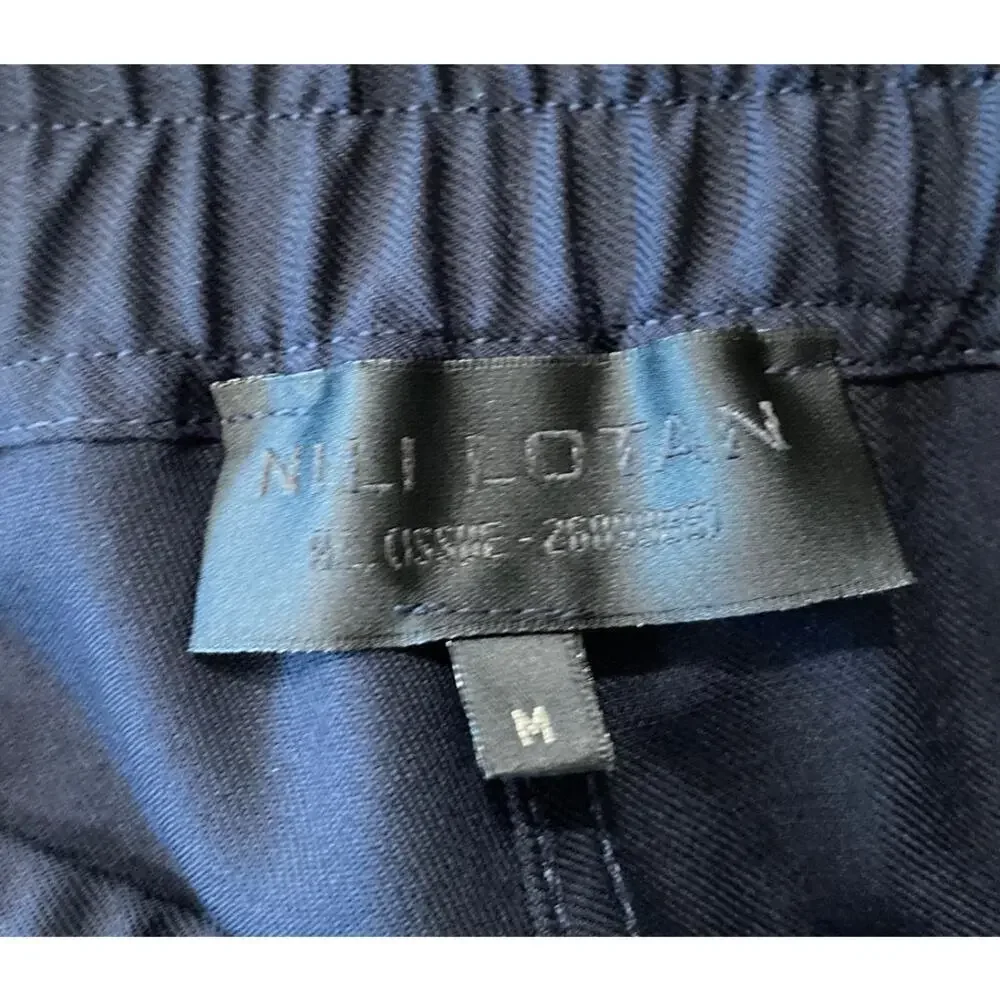 Nili Lotan Aida Wool-Blend Twill Pants in Blue - Picture 13 of 14
